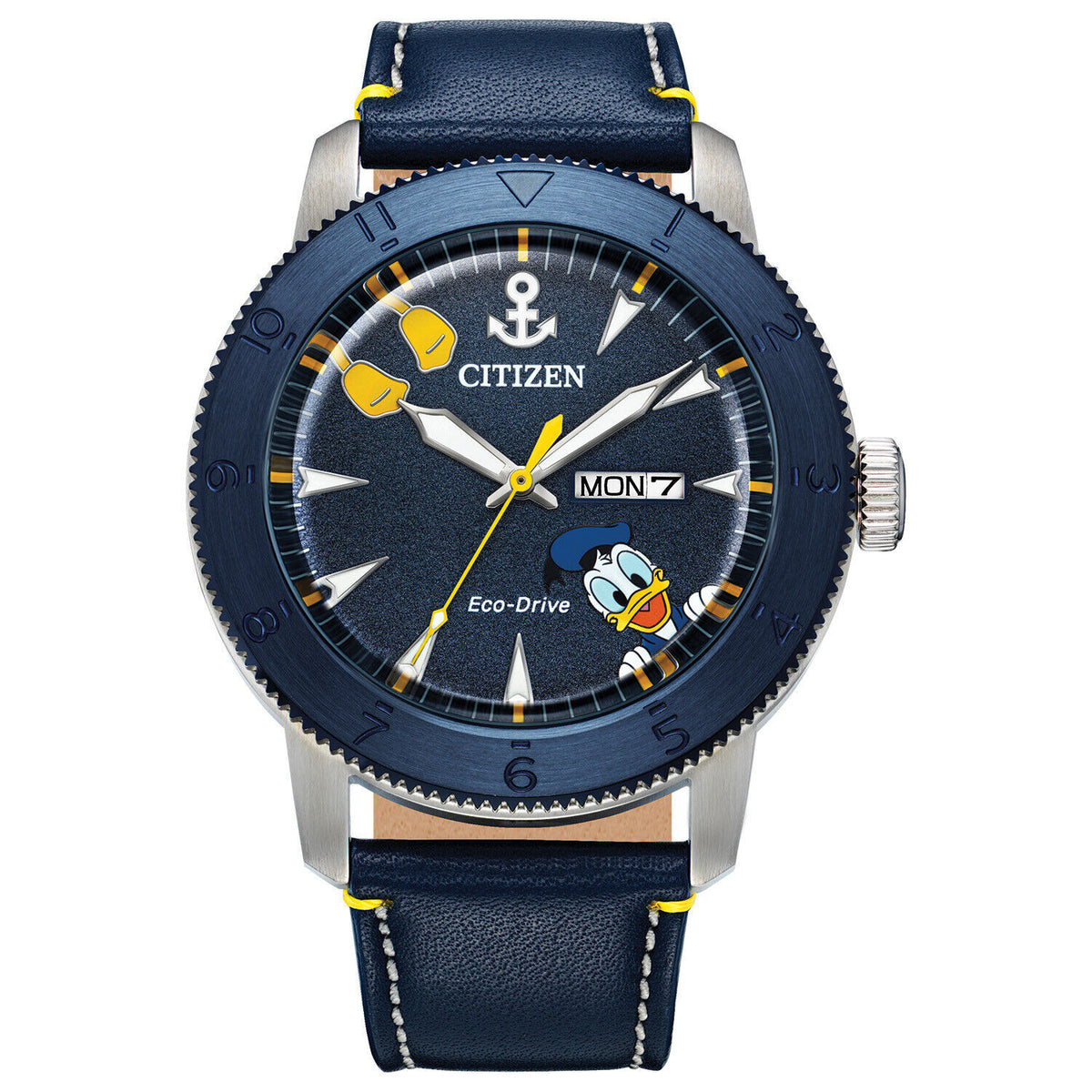 Citizen Disney Donald Duck AW0075-06W Men's Silver-Tone Eco-Drive Watch - front view