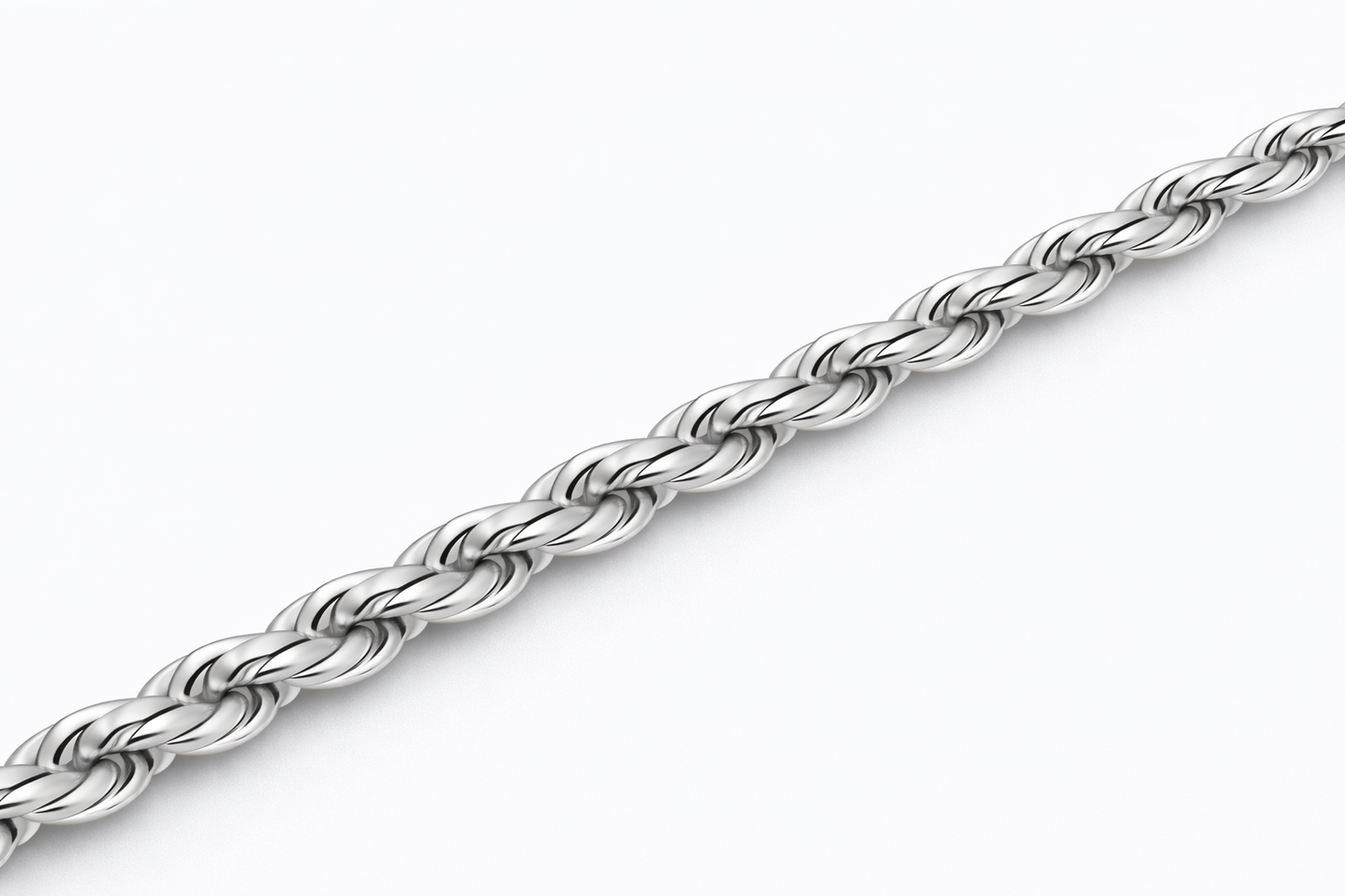 Sterling Silver - 2.80mm Diamond-Cut Rope Anklet