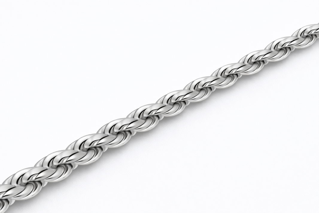 Sterling Silver - 3.20mm Diamond-Cut Rope Chain