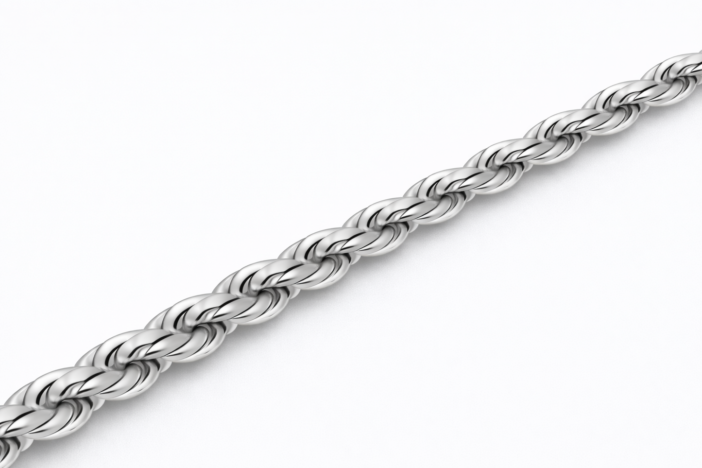 Sterling Silver - 3.20mm Diamond-Cut Rope Anklet