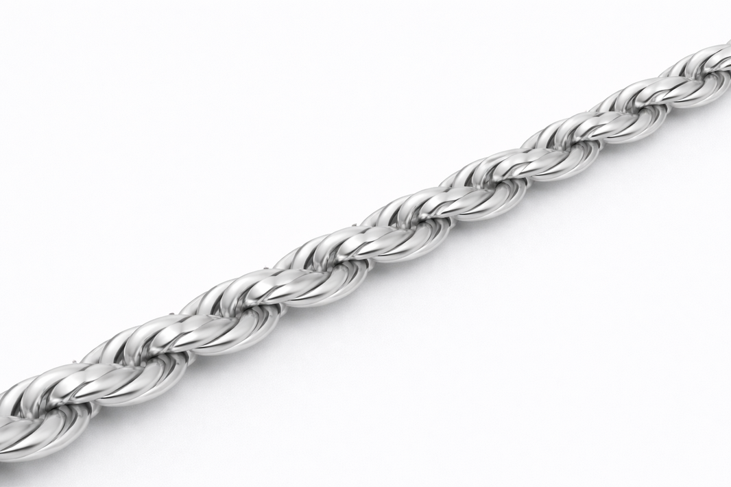 Sterling Silver - 3.70mm Diamond-Cut Rope Chain