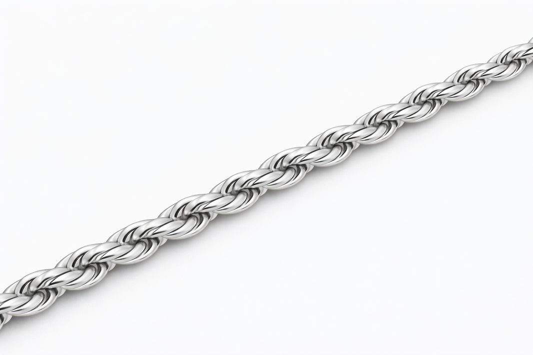 Sterling Silver - 2.75mm Diamond-Cut Rope Chain