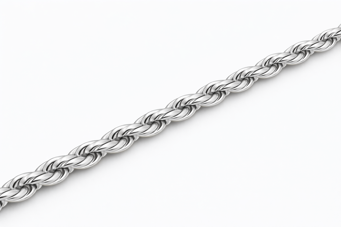 Sterling Silver - 2.75mm Diamond-Cut Rope Anklet