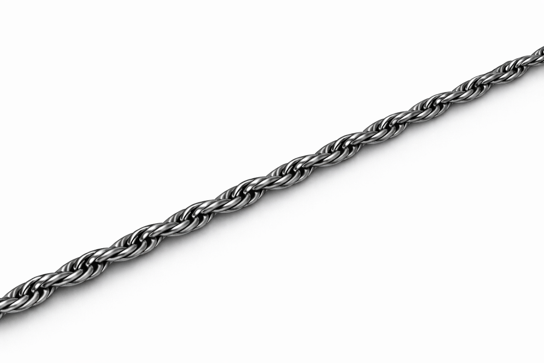 Sterling Silver - 2.00mm Rhodium-Plated Diamond-Cut Rope Chain