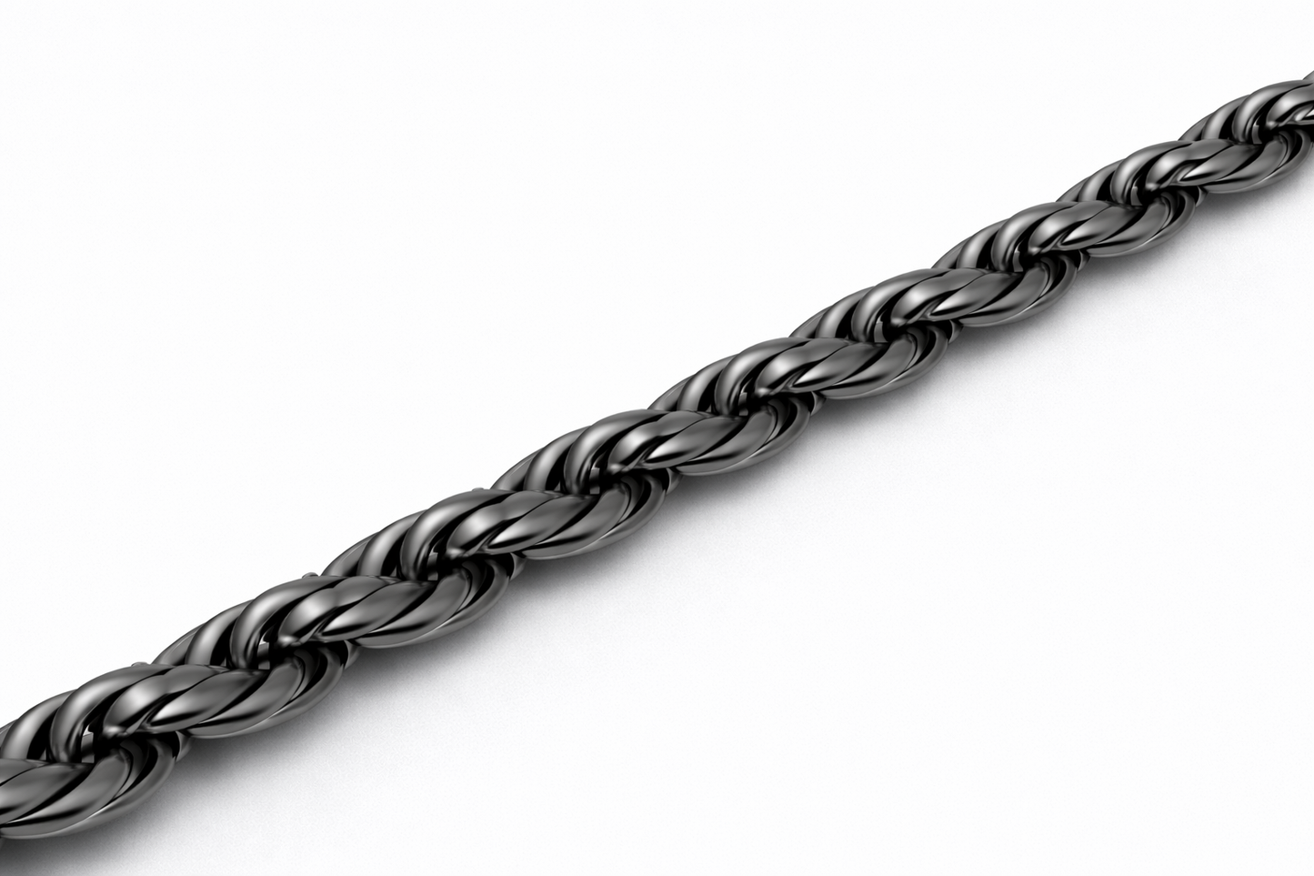 Sterling Silver - 3.70mm Rhodium-Plated Diamond-Cut Rope Chain