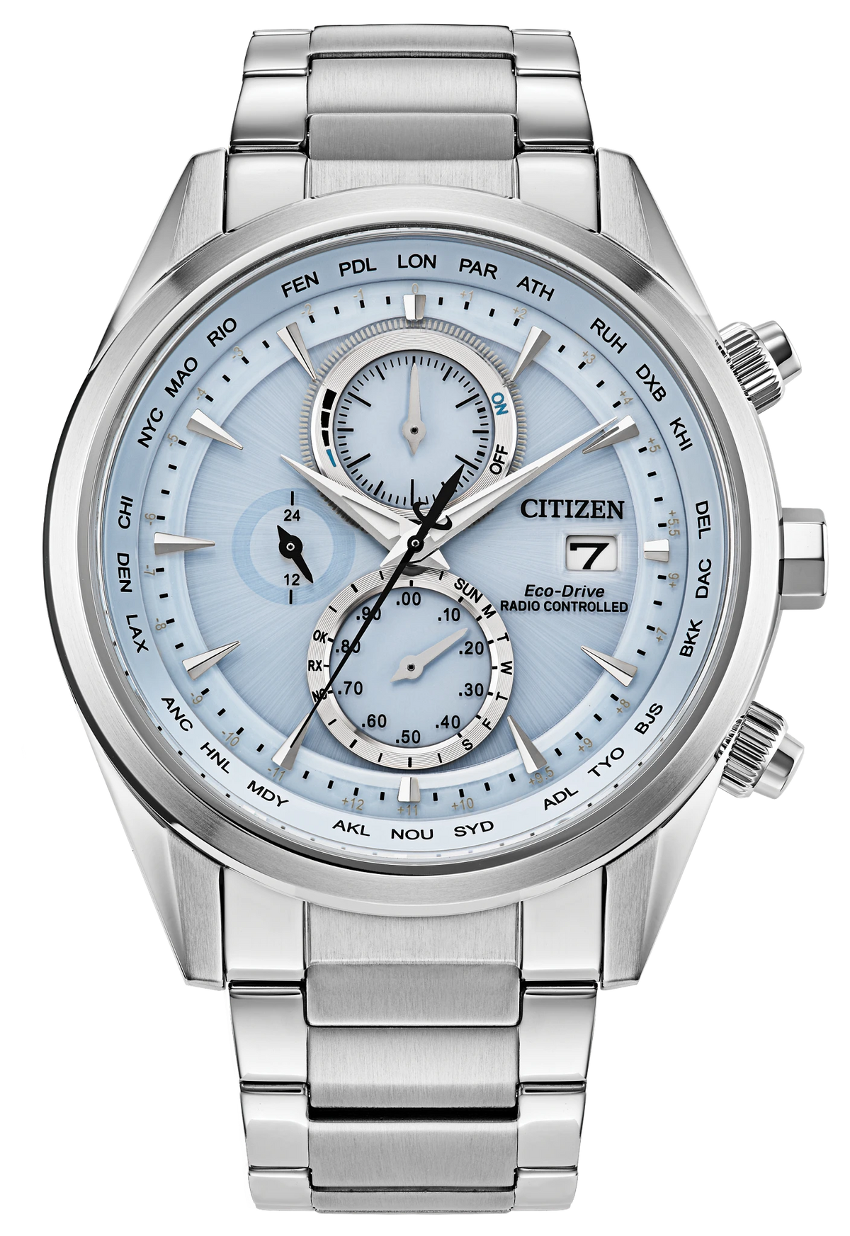 Citizen Sport Luxury AT8260-51M Men's Silver-Tone Eco-Drive Watch - front view