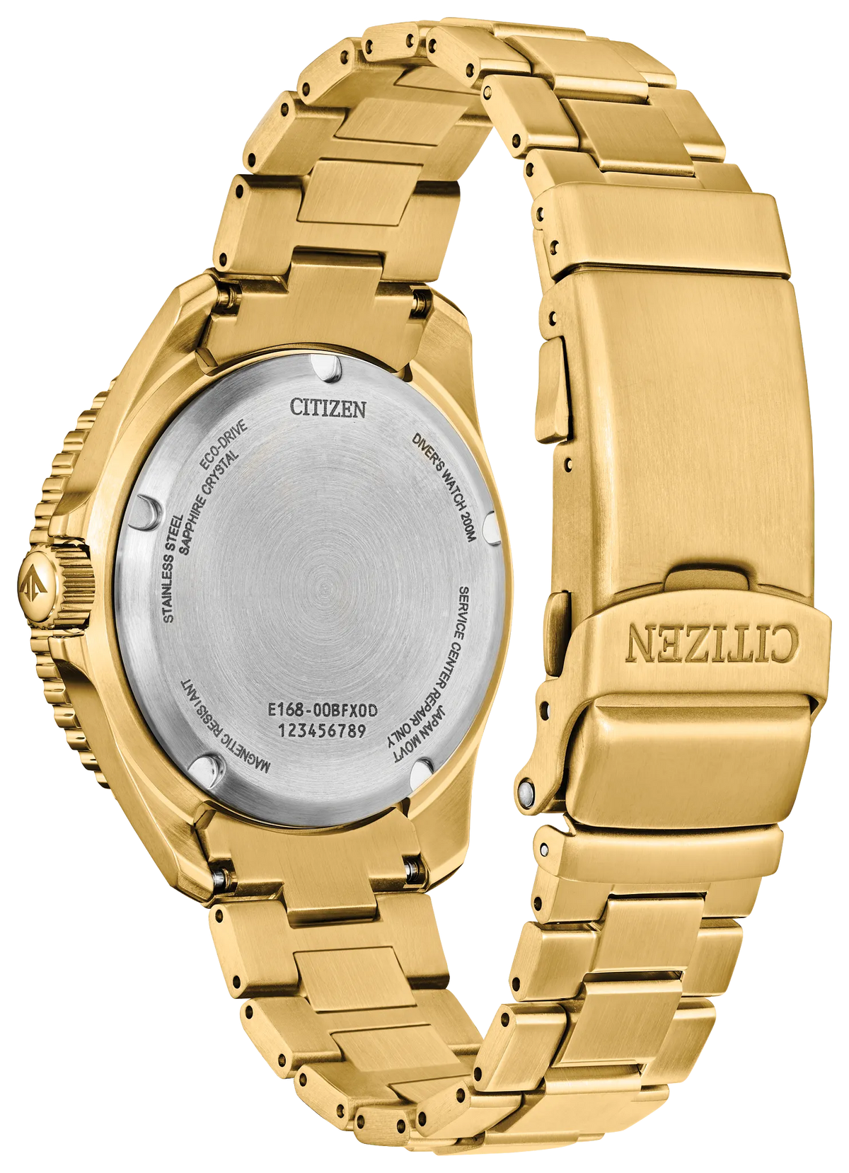 Citizen Promaster Dive BN0262-59W Men's Gold-Tone Eco-Drive Watch - back view