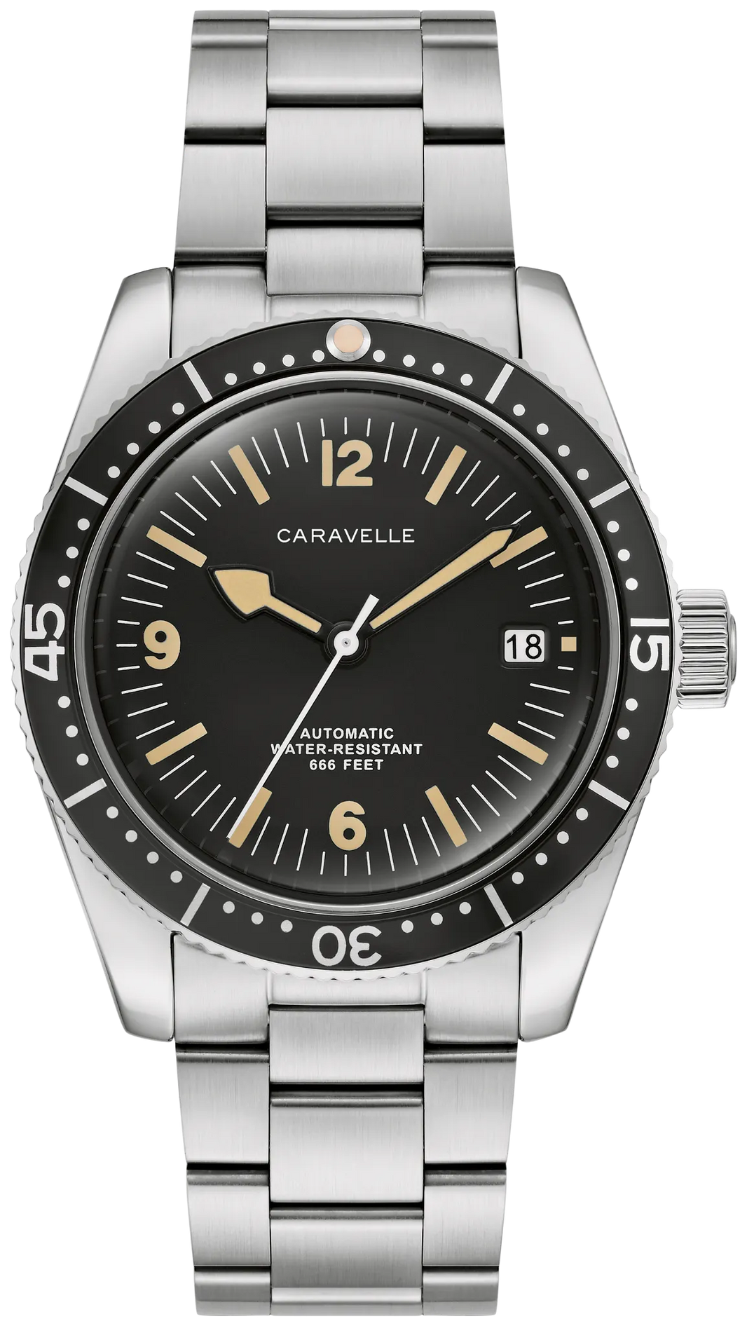 Caravelle Sea Hunter 43B175 Men's Silver-Tone Automatic Watch