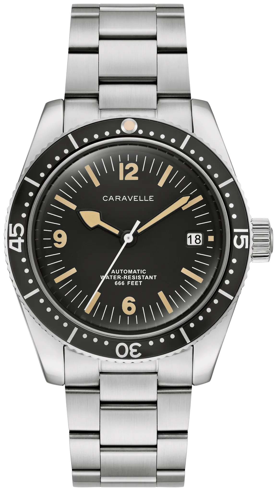 Caravelle Sea Hunter 43B175 Men's Silver-Tone Automatic Watch
