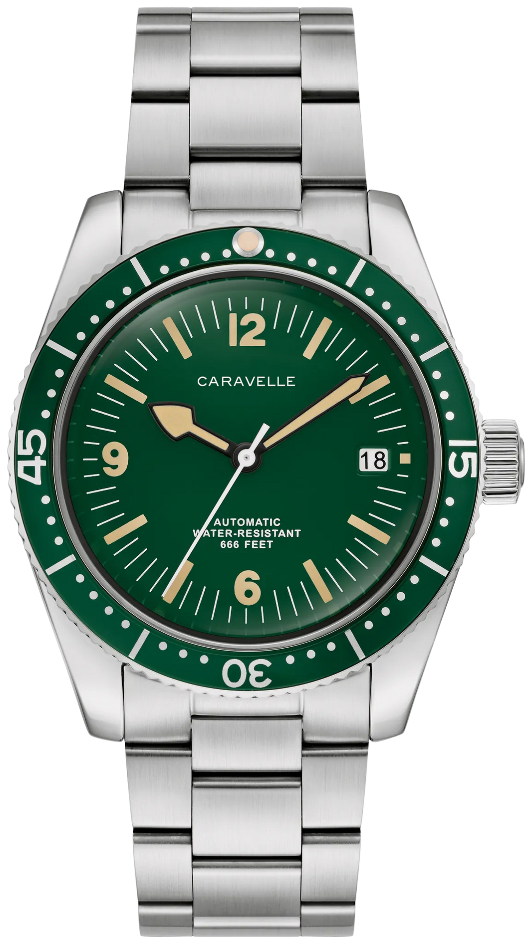Caravelle Sea Hunter 43B179 Men's Silver-Tone Automatic Watch