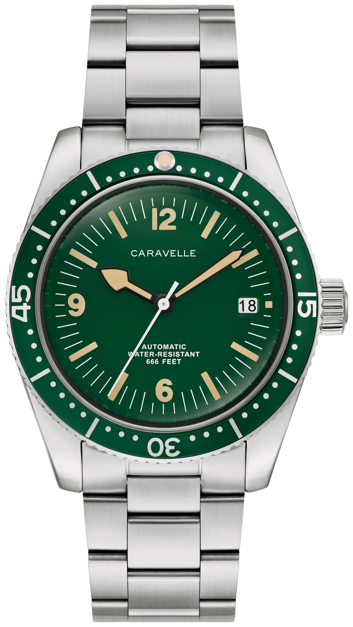 Caravelle Sea Hunter 43B179 Men's Silver-Tone Automatic Watch