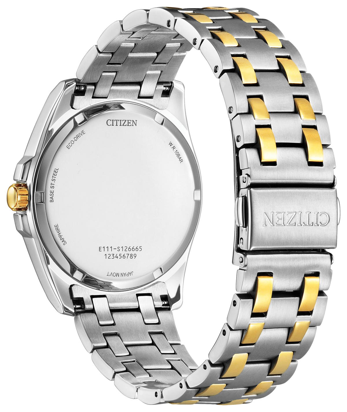Citizen Peyten BM7534-59A Men's Two-Tone Eco-Drive Watch - back view