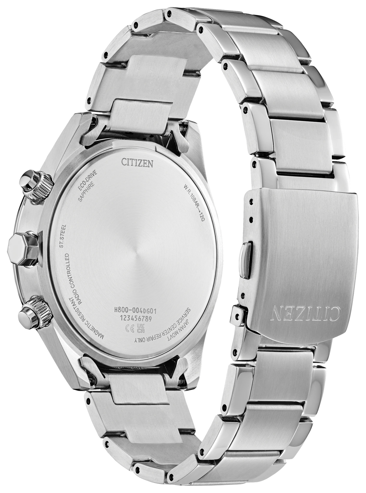 Citizen Sport Luxury AT8260-51M Men's Silver-Tone Eco-Drive Watch - back view