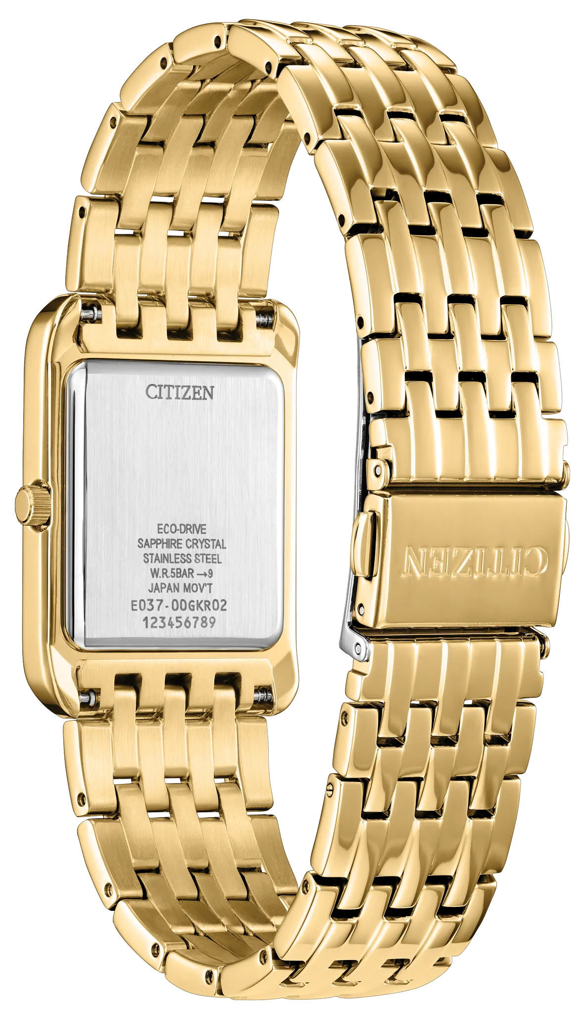 Citizen Addysen BJ6572-54X Men's Gold-Tone Eco-Drive Watch - back view