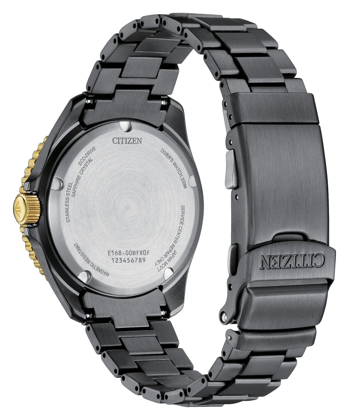 Citizen Promaster Dive LIGHT in BLACK BN0264-53E Men's Gray Eco-Drive Watch - back view