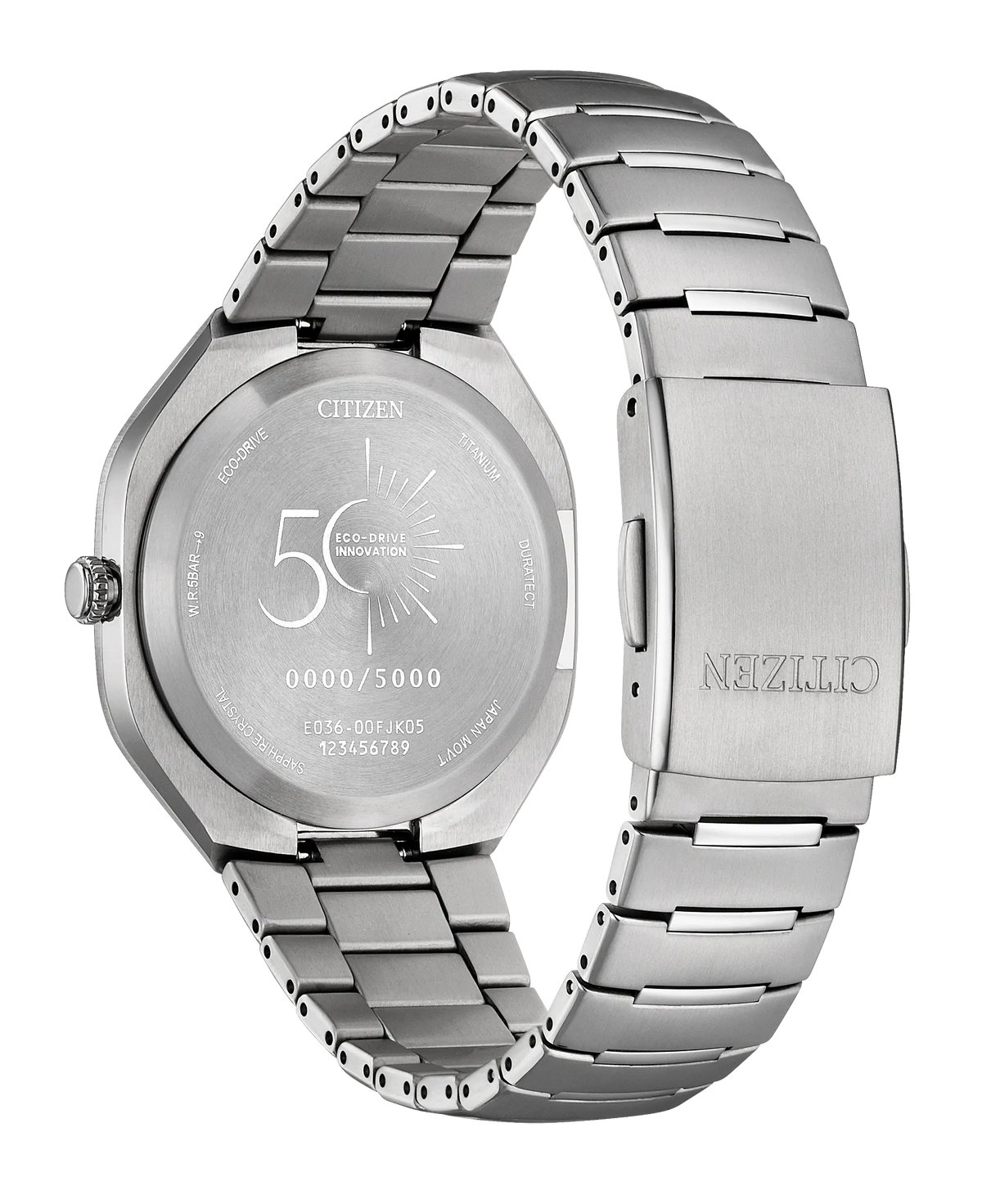 Citizen Eco-Drive PHOTON BJ6560-53W Men's Silver-Tone Eco-Drive Watch - back view