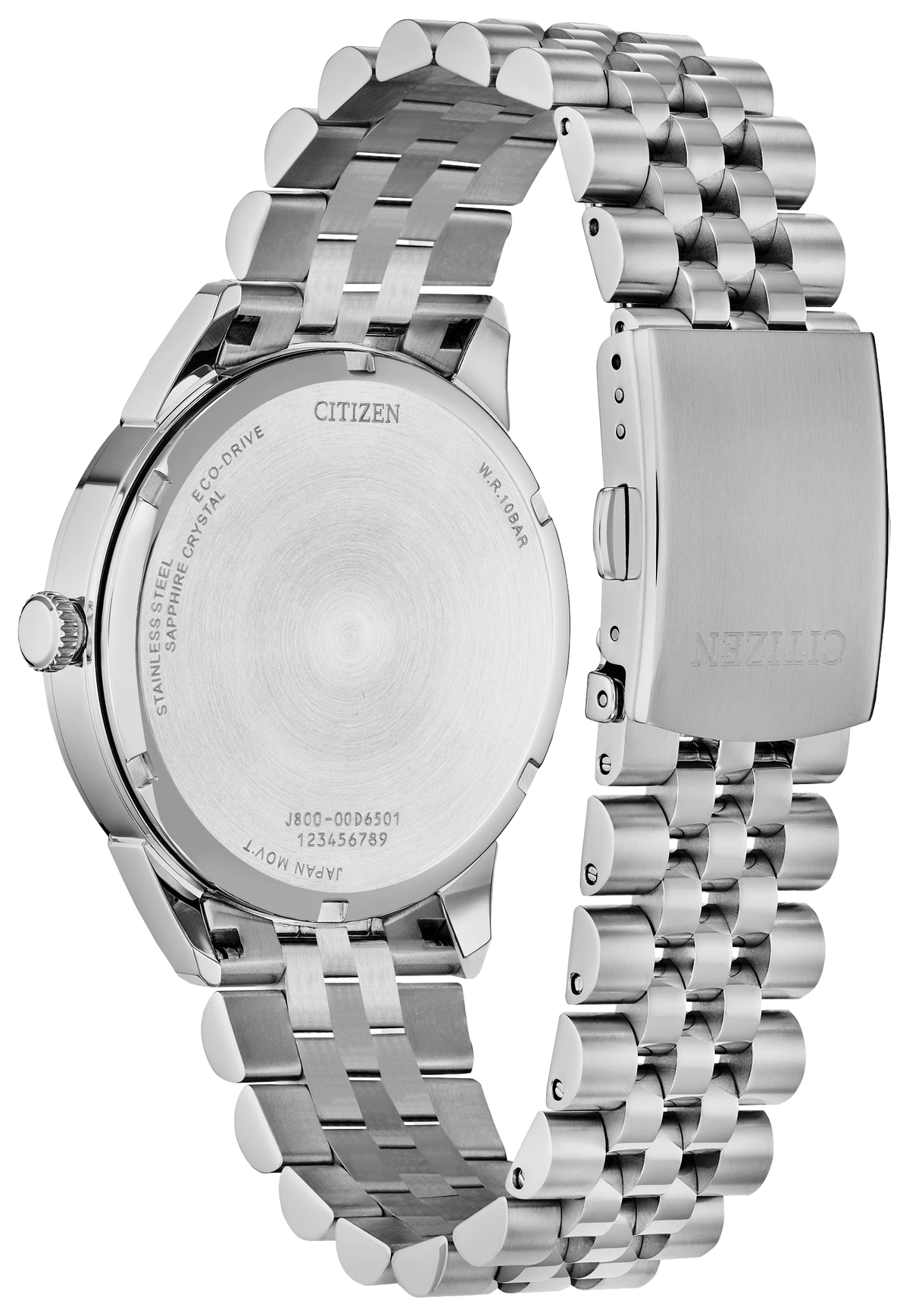 Citizen Rolan AW0150-53L Men's Silver-Tone Eco-Drive Watch - back view