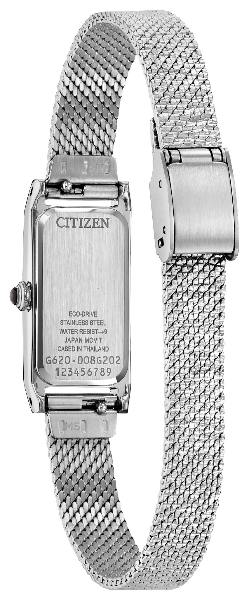 Citizen Fio EG7120-51A Women's Silver-Tone Eco-Drive Watch - back view